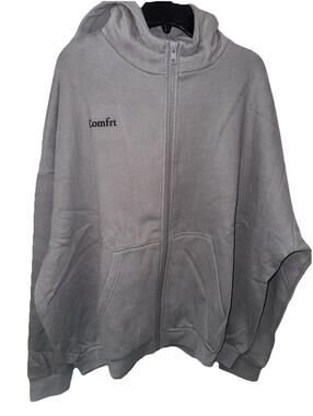 Comfrt Unisex Wolf Gray Full Zip Hoodie Light Grey Size XL Comfort NEW! Relax